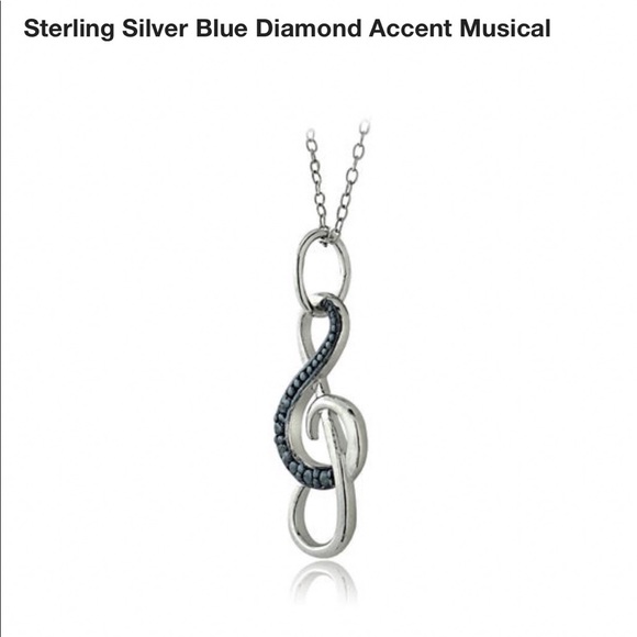 New Diamond music note necklace 925 - Picture 3 of 4